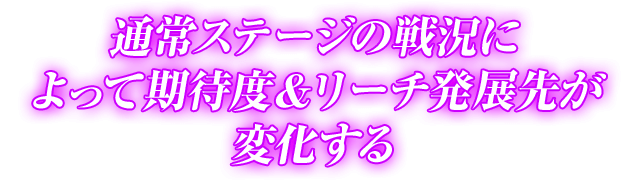 通常ステージの戦況によって期待度＆リーチ発展先が変化する